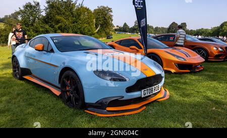 Aston Martin Vantage GT8 ‘GT08 ROB’ on display at the Salon Privé motor show held at Blenheim Palace on the 5th September 2021 Stock Photo