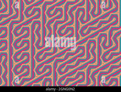 Computer-generated Hexagon Tile Connection art background design illustration Stock Vector