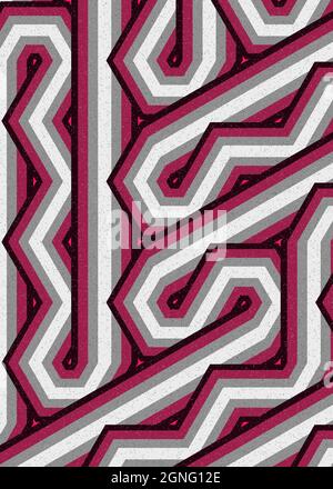 Computer-generated Hexagon Tile Connection art background design illustration Stock Vector