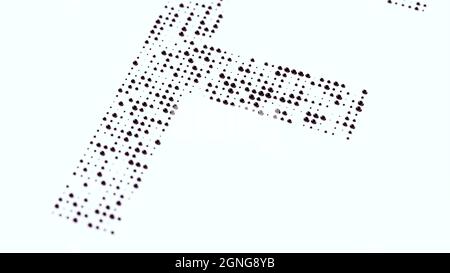 Dotted Black 3d Halftone Typography Pattern Geometric Typeface Dots F Design 3d illustration Render Stock Photo