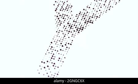 Dotted Black 3d Halftone Typography Pattern Geometric Typeface Dots Y Design 3d illustration Render Stock Photo