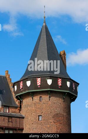 A steeple of De Haar Castle, Haarzuilens, Utrecht, Netherlands Stock Photo