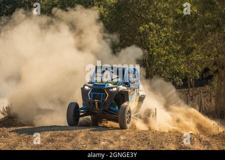 2021 Italian Offroad Speed Championship: racing car in Chiusdino, Tuscany, Italy. Stock Photo