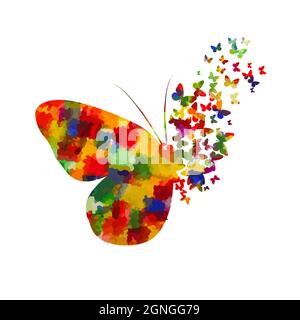 Butterfly multicolored abstract. Vector illustration Stock Vector