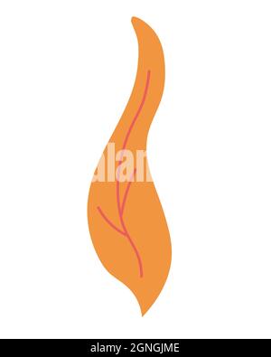 Orange autumn leaf on an isolated background. Autumn time. Elements for design, logo, icon. Vector. Stock Vector