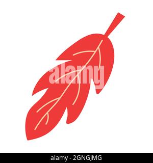 Autumn leaf with tree on isolated background. Autumn time. Elements for design, logo, icon. Vector. Stock Vector