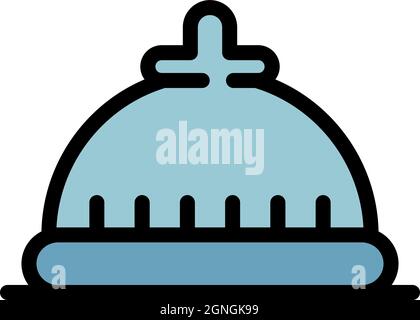 Food tray icon. Outline food tray vector icon color flat isolated Stock Vector