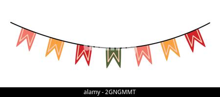 Colorful bunting flags. Party decor. Vector decorative element Stock Vector