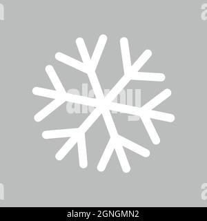 White snowflake on a grey background. Vector decorative element Stock Vector