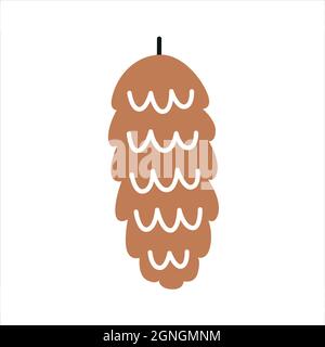 Conifer cone. Vector decorative element Stock Vector