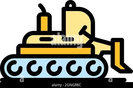 Caterpillar icon. Outline caterpillar vector icon color flat isolated Stock Vector