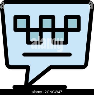 Unmanned taxi chat icon. Outline unmanned taxi chat vector icon color flat isolated Stock Vector