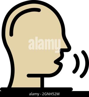 Speech therapy icon. Outline speech therapy vector icon color flat isolated Stock Vector