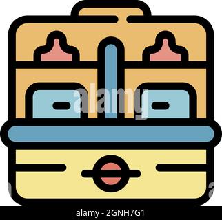 Bottle sterilizer icon. Outline bottle sterilizer vector icon color flat isolated Stock Vector