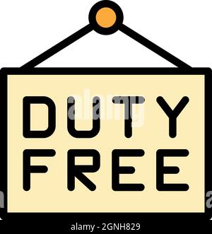 Open duty free icon. Outline open duty free vector icon color flat isolated Stock Vector