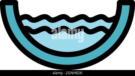 Full water gutter icon. Outline full water gutter vector icon color flat isolated Stock Vector