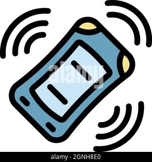 Smart car parking icon. Outline smart car parking vector icon color flat isolated Stock Vector