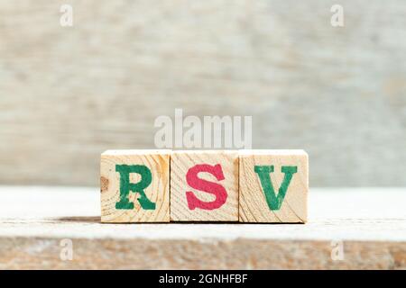 Alphabet letter in word RSV (Respiratory syncytial virus) on green ...