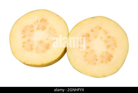 Slice Guava fruit on white background Stock Photo