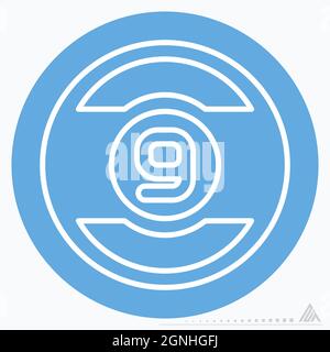 Icon Billiard - Blue Eyes Style - Simple illustration, Editable stroke, Design template vector, Good for prints, posters, advertisements, announcement Stock Vector