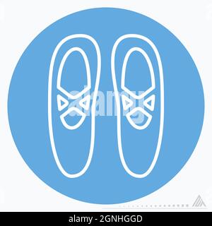 Icon Ballet Shoes - Blue Eyes Style - Simple illustration, Editable stroke, Design template vector, Good for prints, posters, advertisements, announce Stock Vector
