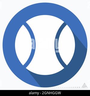Icon Tennis - Long Shadow Style - Simple illustration, Editable stroke, Design template vector, Good for prints, posters, advertisements, announcement Stock Vector