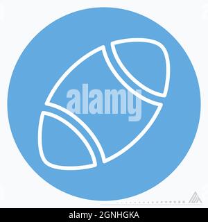 Icon American Football - Blue Eyes Style - Simple illustration, Editable stroke, Design template vector, Good for prints, posters, advertisements, ann Stock Vector