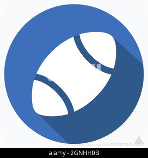 Icon American Football - Long Shadow Style - Simple illustration, Editable stroke, Design template vector, Good for prints, posters, advertisements, a Stock Vector