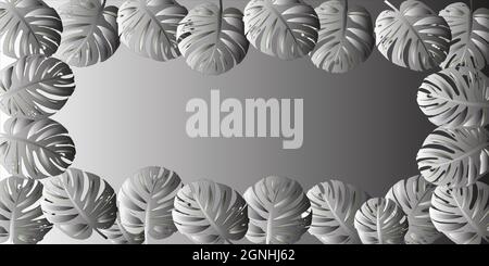 vector tropical background with palm leaves .Vector exotic pattern with gradient effect Stock Vector