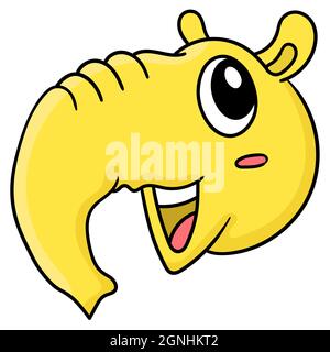 tapir head emoticon with smiling expression Stock Vector