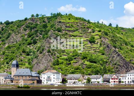 sights along the Rhine River, culturally and historically one of the great rivers of the continent and among the most important arteries of industrial Stock Photo