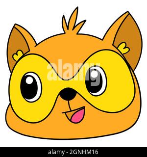 emoticon of a masked squirrel head laughing happily Stock Vector