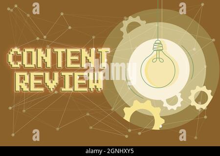 Conceptual caption Content Review. Conceptual photo evaluate the processes that assess and improve content Critical And Logical Thinking Concept Stock Photo