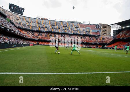 Mestalla Stadium during the La Liga match between Valencia CF and Athletic Club at Mestalla Stadium in Valencia, Spain. Stock Photo