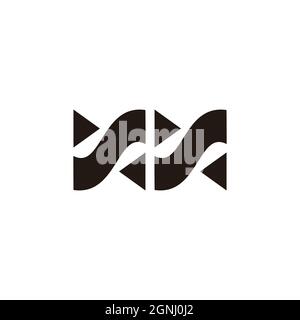 letter ss curves arrows triangle logo vector Stock Vector