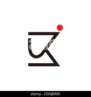 letter jk simple line dot geometric logo vector Stock Vector