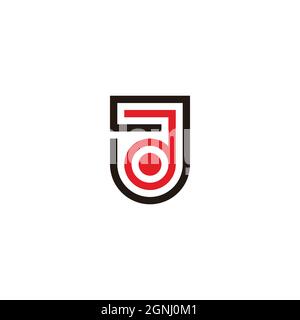 letter jd emblem thin line geometric logo vector Stock Vector