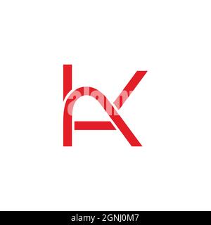 letter ak simple geometric line logo vector Stock Vector