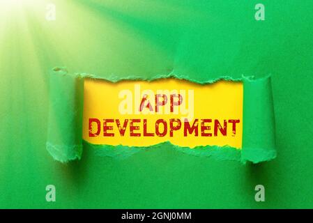 Inspiration showing sign App Development. Business idea Development services for awesome mobile and web experiences Discovering New Opportunity Fresh Stock Photo