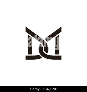 letter md simple linked geometric linear logo vector Stock Vector