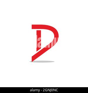letter d simple line symbol logo vector Stock Vector