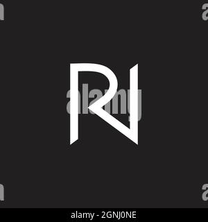 letter rn simple geometric line logo vector Stock Vector