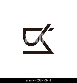 letter sk simple overlapping line logo vector Stock Vector
