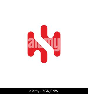letter sh simple geometric negative space logo vector Stock Vector
