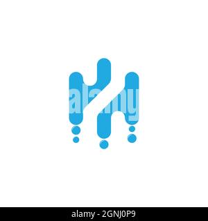 number 2 blue fresh water drops logo vector Stock Vector