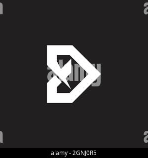 letter d simple grunge design geometric logo vector Stock Vector