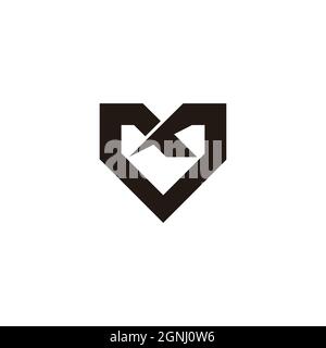 letter vx simple linked geometric logo vector Stock Vector