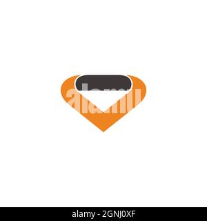 simple abstract geometric collar neck fashion symbol logo vector Stock Vector