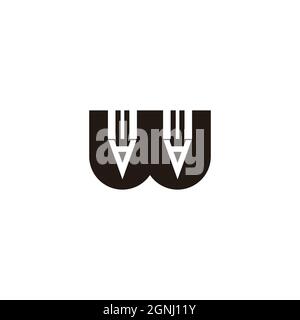 letter w pencil writer simple geometric logo vector Stock Vector