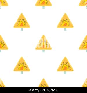 Danger sign pattern seamless background texture repeat wallpaper geometric vector Stock Vector